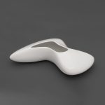 Low Nila Vase, in ceramic, glossy white
