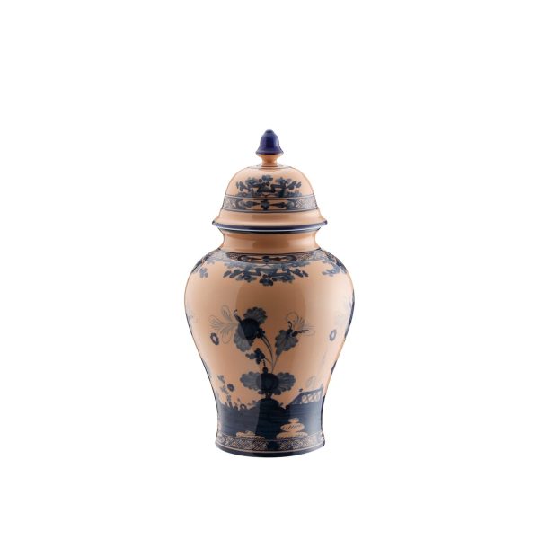 Vaso potiche con coperchio Cipria Oriente Italiano, 31 cm