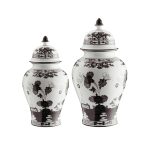Vaso potiche con coperchio Albus Oriente Italiano 38 cm