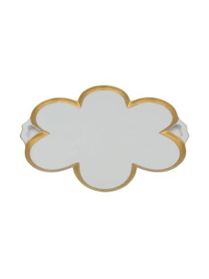 Vassoio In Porcellana Oro Zecchino