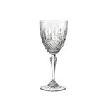 Crystal Water Goblet with Diamonds and Leaves