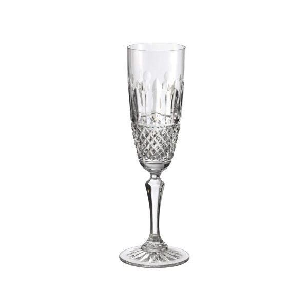 Crystal Flute with Diamonds and Leaves