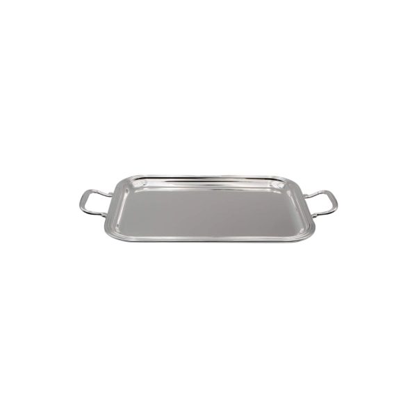 Small rectangular tray with handles in Silver Plated