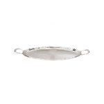 Large Oval Tray with Handles in Silver Alloy