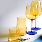 Set of 2 Joy Yellow Wine Glasses 750 ml