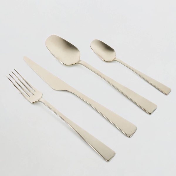 Set Posate 4 Pezzi Acciaio Zest Champagne