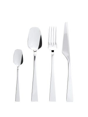 4-Piece Polished Steel Cutlery Set Zest