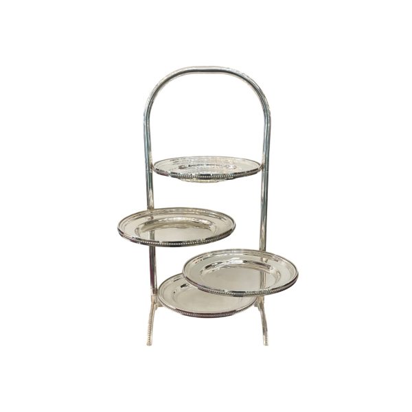 4-Tier Rotating Stand Silver Alloy