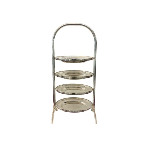 4-Tier Rotating Stand Silver Alloy