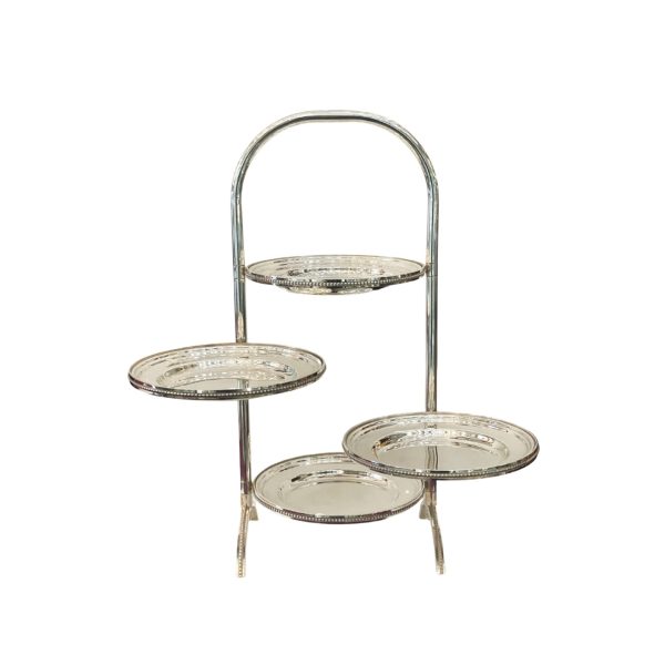 4-Tier Rotating Stand Silver Alloy