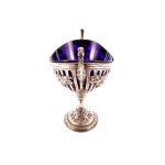 Coppa 1800 In Oro, Argento e Cristallo Blu
