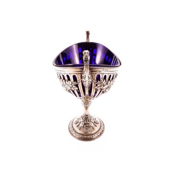 Coppa 1800 In Oro, Argento e Cristallo Blu