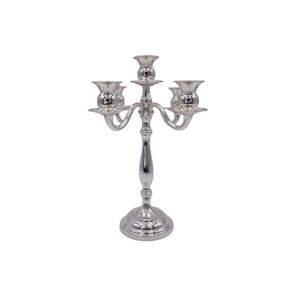 Five-Flame Silver Candelabra