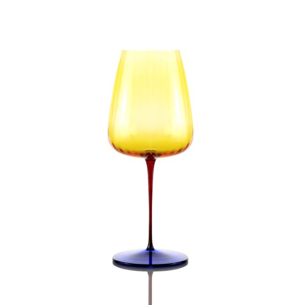 Set of 2 Joy Yellow Wine Glasses 750 ml