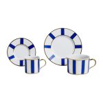 Tea cup with saucer "Le Righe" blue