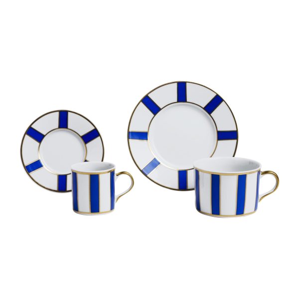 Tea cup with saucer "Le Righe" blue