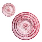 Old England Red Round Tray