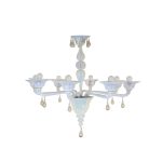 Lampadario Ugo Poggi a 8 braccia, San Giorgio 8 luci seta e oro