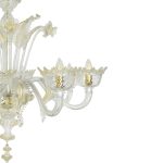Lampadario Ugo Poggi , San Marco 8 luci trasparente e oro