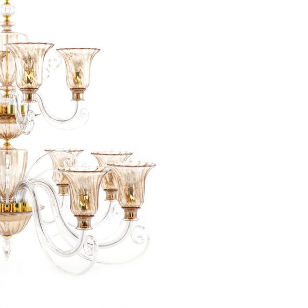 Santo Spirito 12-light Amber Chandelier, Ugo Poggi