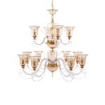 Santo Spirito 12-light Amber Chandelier, Ugo Poggi