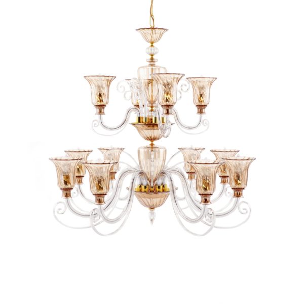 Santo Spirito 12-light Amber Chandelier, Ugo Poggi