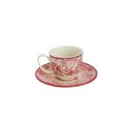 Tazza caffè con piattino Old England Rosso