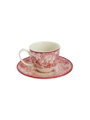 Tazza caffè con piattino Old England Rosso