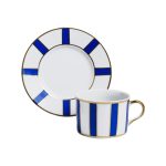 Tea cup with saucer "Le Righe" blue