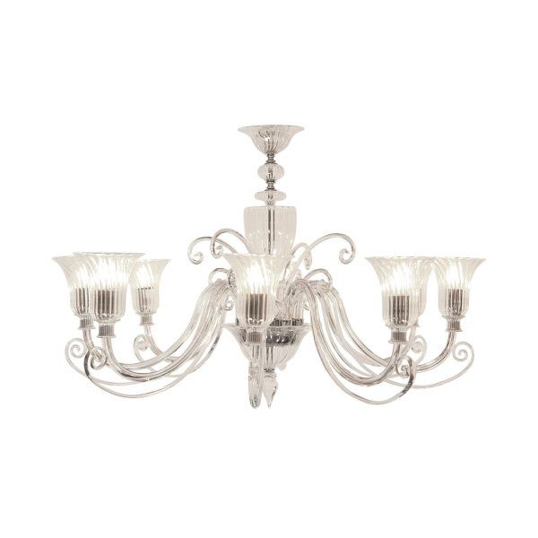 Ugo Poggi Santo Spirito 8-light transparent chandelier
