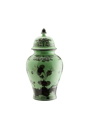 Vaso potiche con coperchio Bario Oriente Italiano ,31 cm