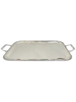 Vassoio rettangolare con manici in Silver Plated Impero