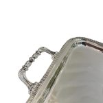 Rectangular tray with handles in Silver Plated Empire style