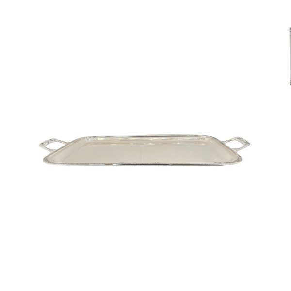 Rectangular tray with handles in Silver Plated Empire style