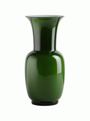 Tall Green Opaline Vase Venini