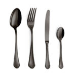 Set Posate 4 Pezzi Ornato Nero