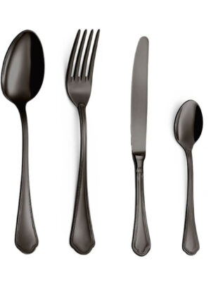 Set Posate 4 Pezzi Ornato Nero