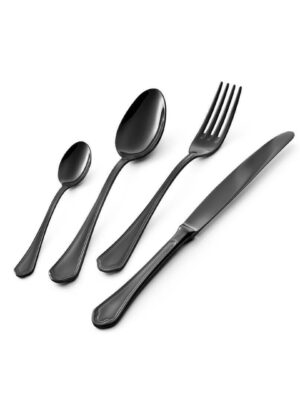 Set Posate 4 Pezzi Ornato Nero_2
