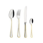 4-Piece English Gold Steel Cutlery Set