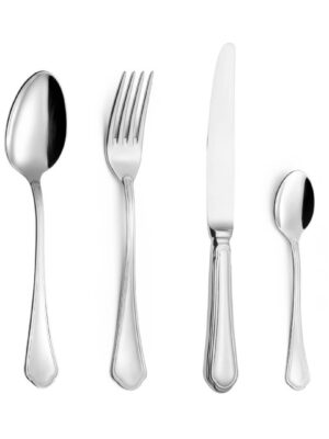 Set Posate 4 Pezzi in Acciaio Ornato