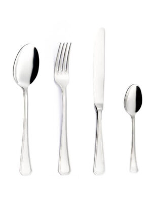 Set Posate 4 Pezzi in Acciaio Ottagonale