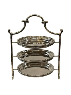 Round Cake Stand with Three Steel Trays