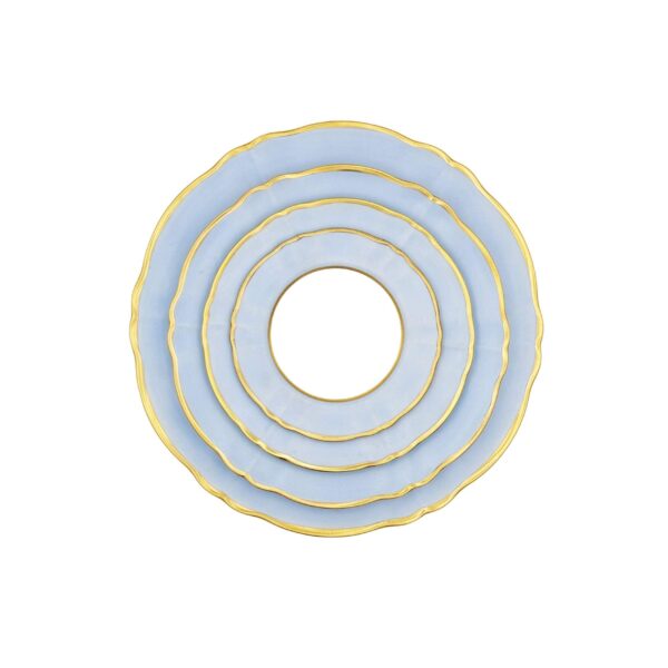 Piatto Pane Ornato Bouquet Celeste Pastello