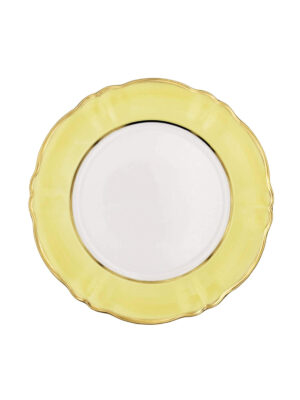 Sottopiatto Ornato Bouquet Giallo Pastello