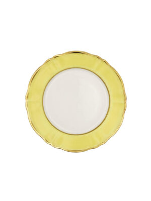 Piatto Piano Ornato Bouquet Giallo Pastello