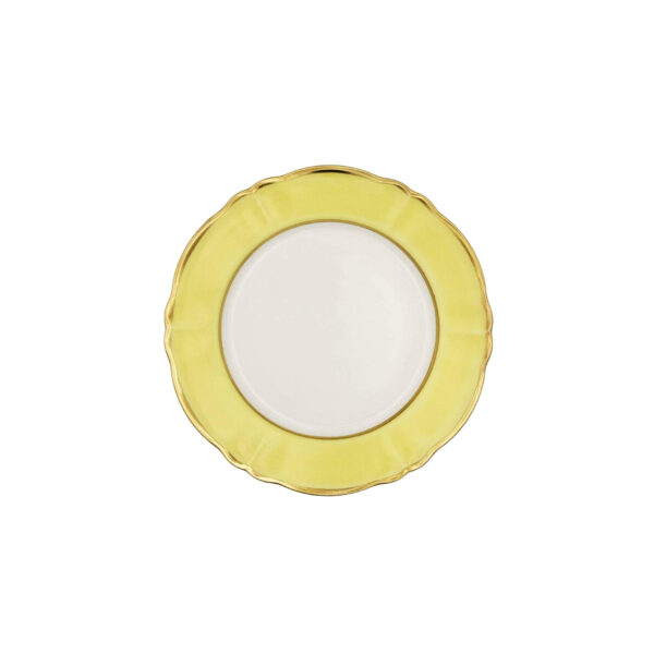 Piatto Piano Ornato Bouquet Giallo Pastello