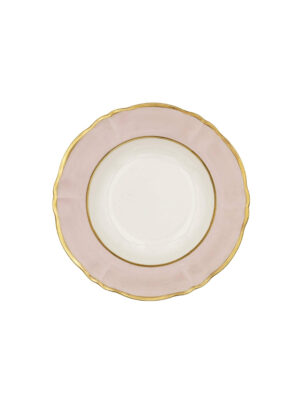 Piatto Fondo Ornato Bouquet Rosa Pastello