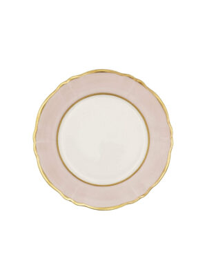 Piatto Piano Ornato Bouquet Rosa Pastello