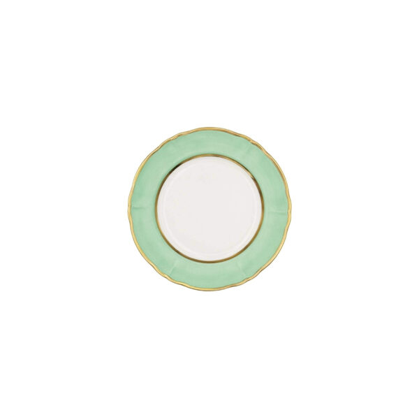 Dessert Plate Ornate Bouquet Pastel Green