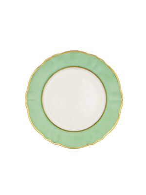 Piatto Piano Ornato Bouquet Verde Pastello